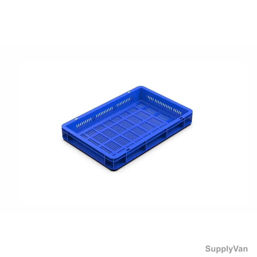 Palletco Ventilated Crate, 20 Ltrs, HDPE/Polypropylene, Blue