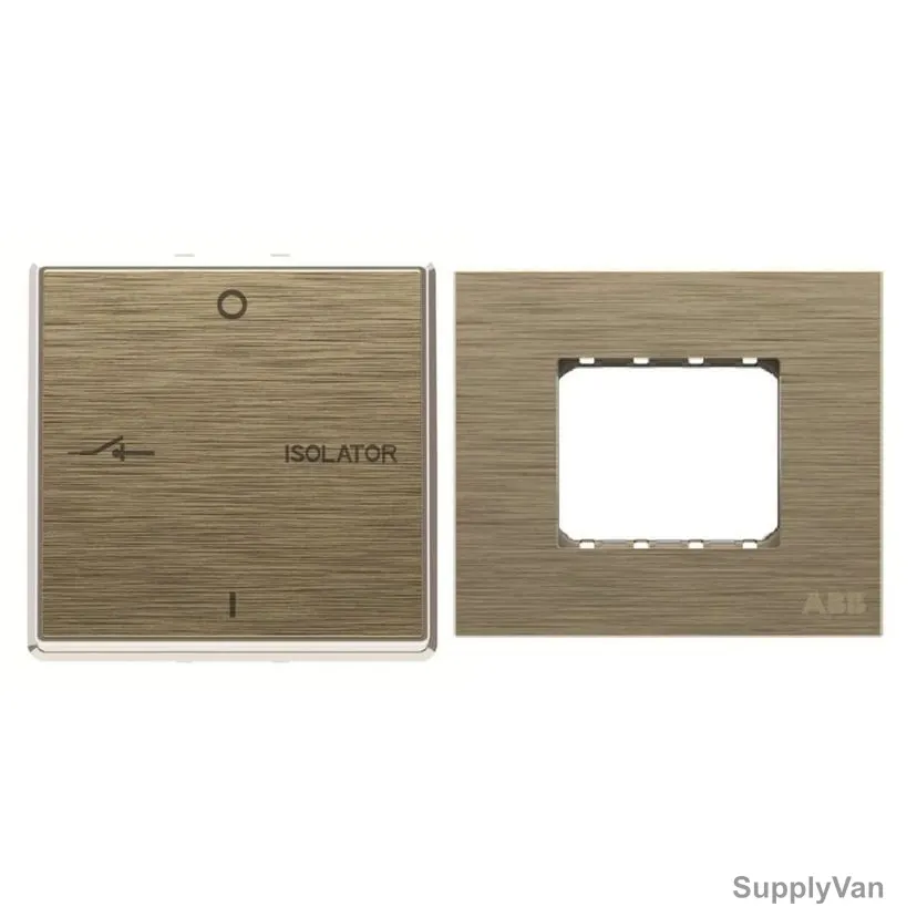 ABB Fan Isolator With Double Rocker Frame, AMD13444-AG+AMD5144-AG, Millenium, 3P, 10A, Antique Gold — image 1
