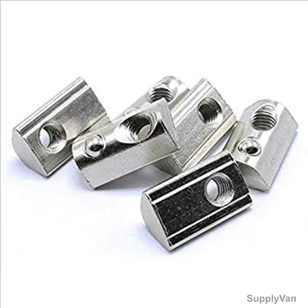 Extrusion Half Round Spring Nut, 40 Series, Steel, M8, PK50