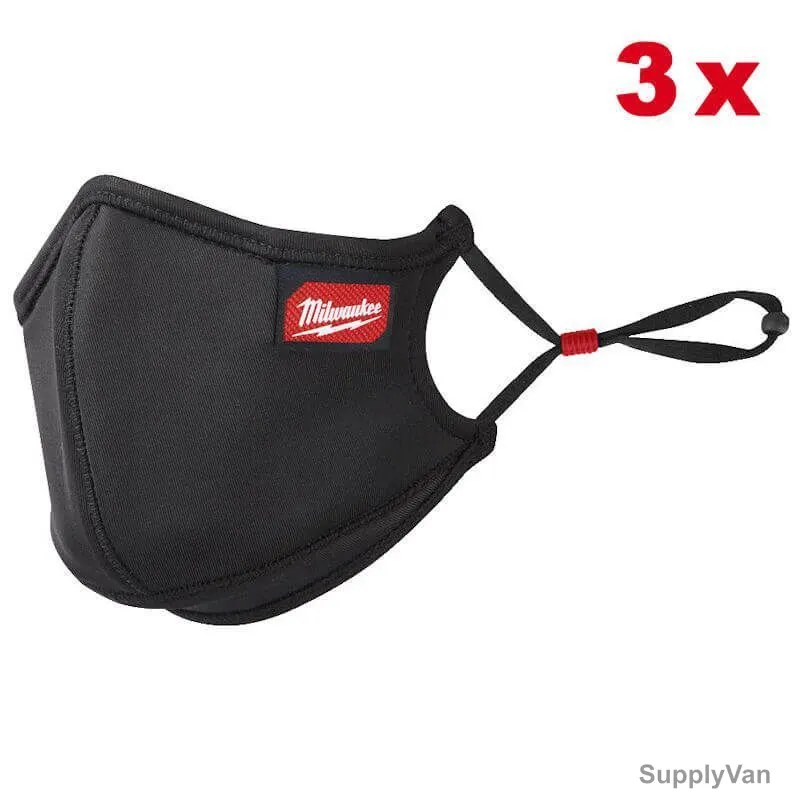 Milwaukee Performance Face Covering, 4932478866, L/XL, Black, 3 Pcs/Pack — image 1