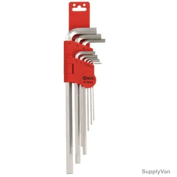Genius Metric Long Hex Key Wrench Set, HK-09MLS, 9PCS