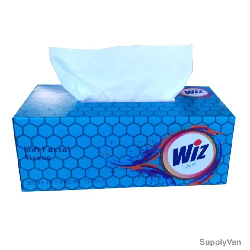 Wiz Boutique Rectangle Facial Tissues, 2 Ply, White, 200 Sheets/Box — image 1