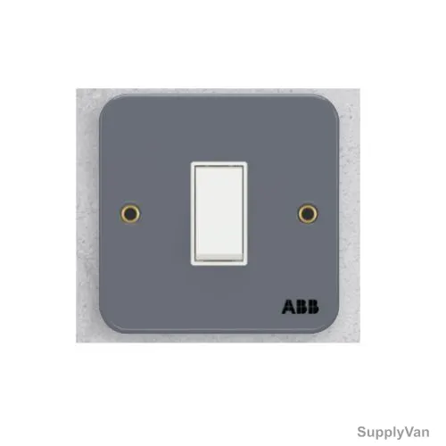 Abb Electrical Switch, BM101, Metal Clad Series, Urea/Metal, 1 Gang, 1 Way, 10A