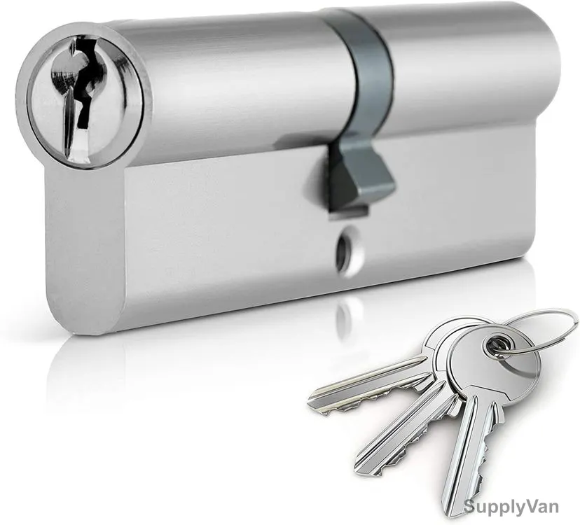 Cylinder Door Lock, 3 Key, 70MM, Silver