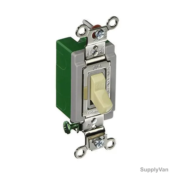 Hubbell 2 Way Toggle Switch, HUBHBL3031I, 30A, 120-277VAC