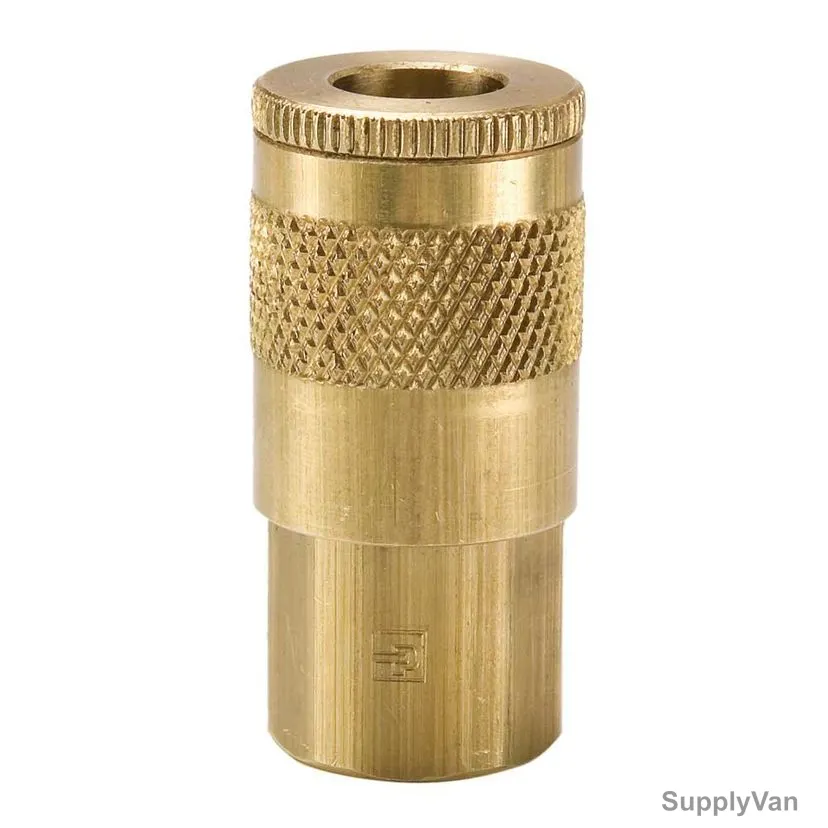 Parker Pneumatic Quick Coupler With Female Threads, B13, 10 Series, Brass, 1/4 Inch, 1/4-18 Inch FNPT