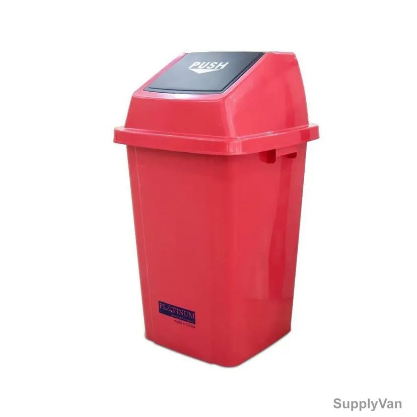 Akc Quadrate Garbage Bin, GC14R-100, Plastic, 100 Ltrs, Red
