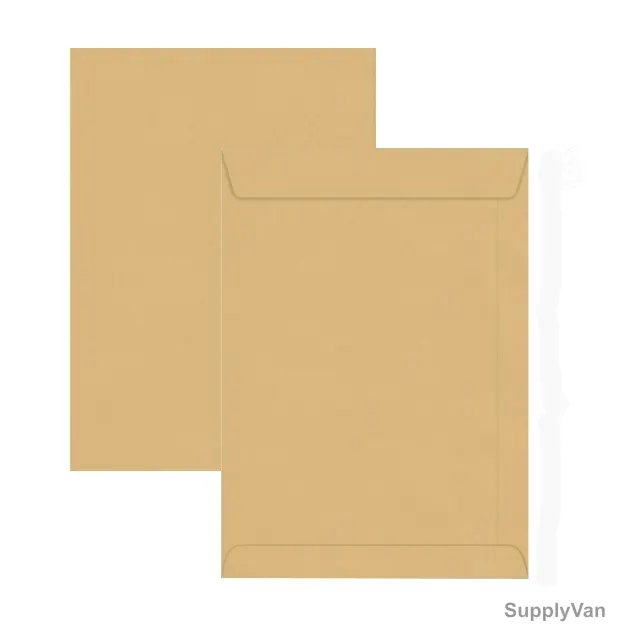 Hispapel Manila Peel/Seal Envelope, BE-15X10-01, 120 GSM, 254 x 381MM, Brown, 50 Pcs/Pack