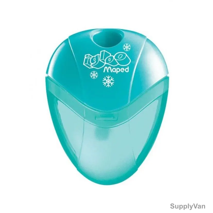 Maped Igloo Pencil Sharpener, MD-032169, 1 Hole, Light Blue, 12 Pcs/Pack