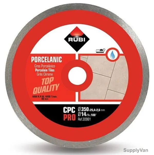Rubi Continuous Rim Diamond Blade, 030961, 350MM