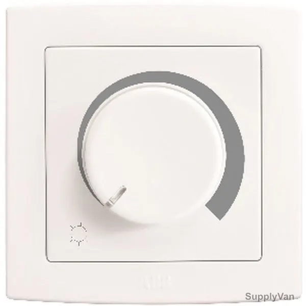 ABB Rotary Dimmer, AC412, PVC, 1 Gang, 600W
