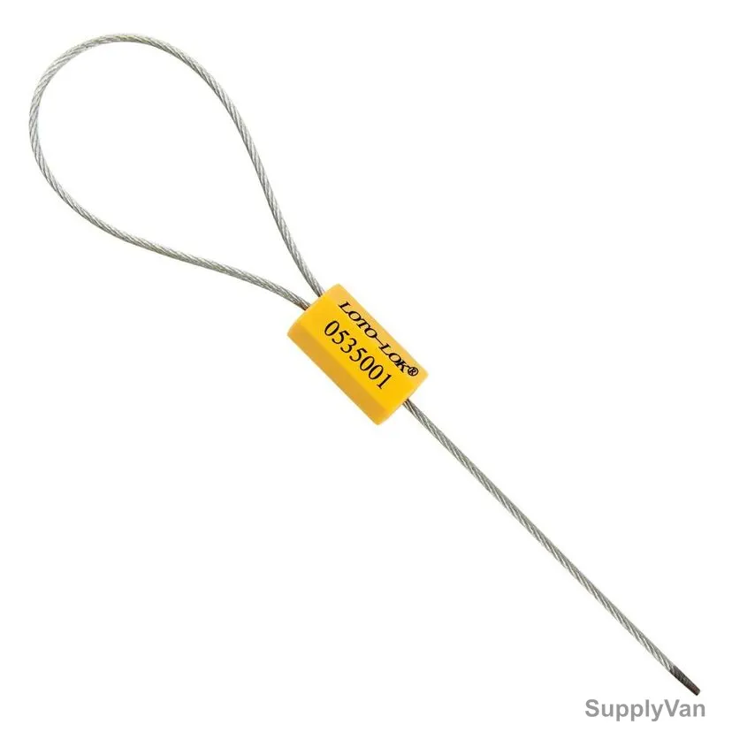 Loto-Lok Security Seal, MS-K2-YL300, Metal, 1.8 x 300MM, Yellow, 50 Pcs/Pack
