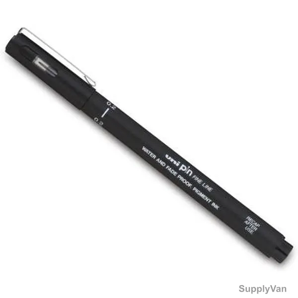 Uni-Ball Fine Line Marker, PIN200-02-BE, 0.2MM Tip, Blue, 12 Pcs/Pack