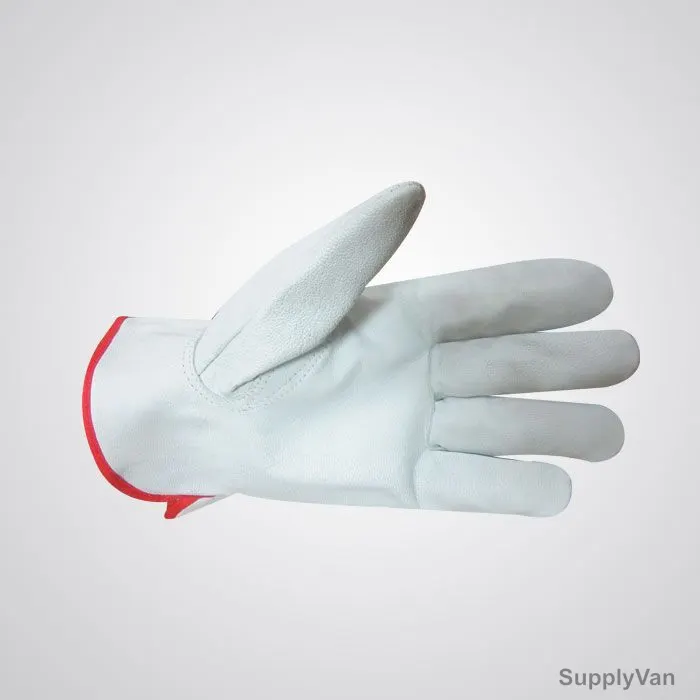 American Safety Leather Driving Gloves, D221, White