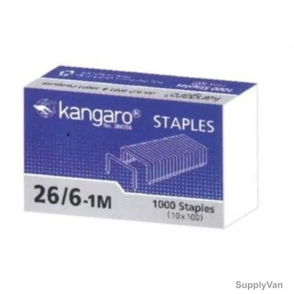Kangaro Staple Pin, 26/6-1M, Silver, PK1000