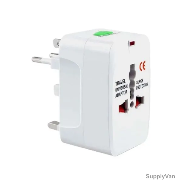 Universal Power Plug Adaptor, 3 Pin, White — image 1