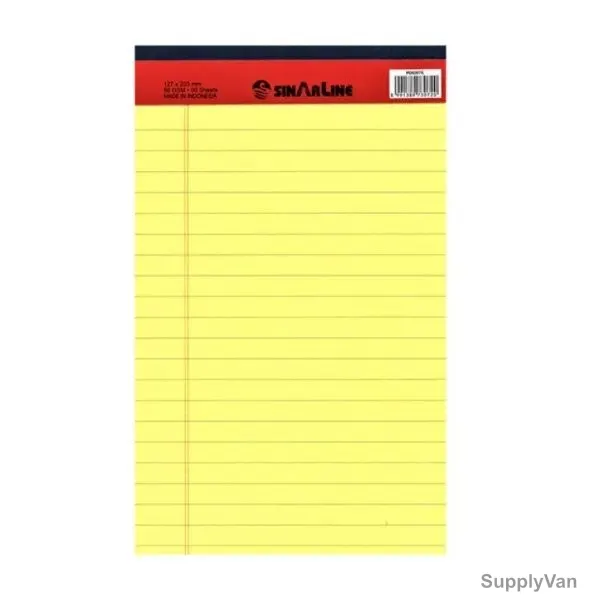 Sinarline Legal Pad, A5, 56 GSM, 40 Sheets, Yellow