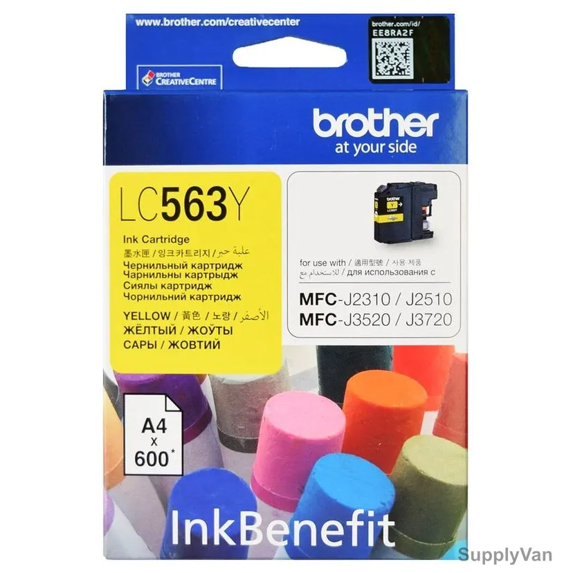 Brother Ink Cartridge, LC563Y, 600 Pages, Yellow — image 1