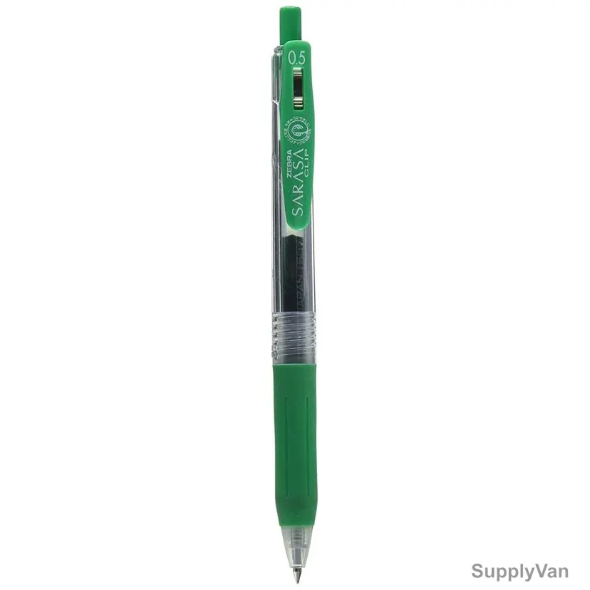 Zebra Clip Pen, JJ15-G, Sarasa, 0.5MM Tip Size, Green, 10 Pcs/Pack