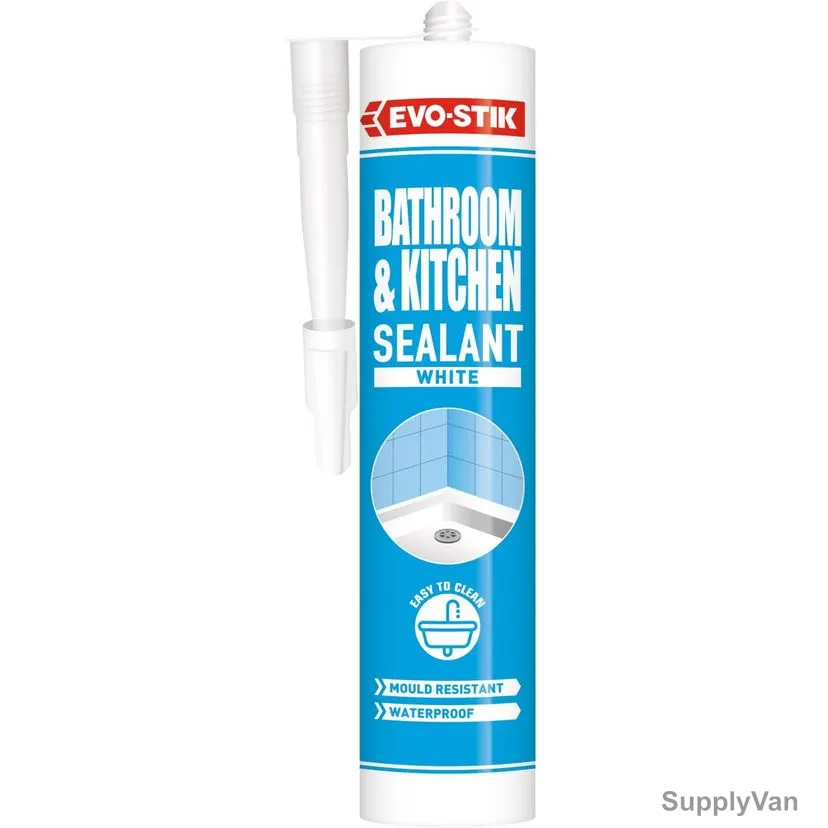 Evo-Stik Bathroom and Kitchen Sealant, 30614369, 280ML, White