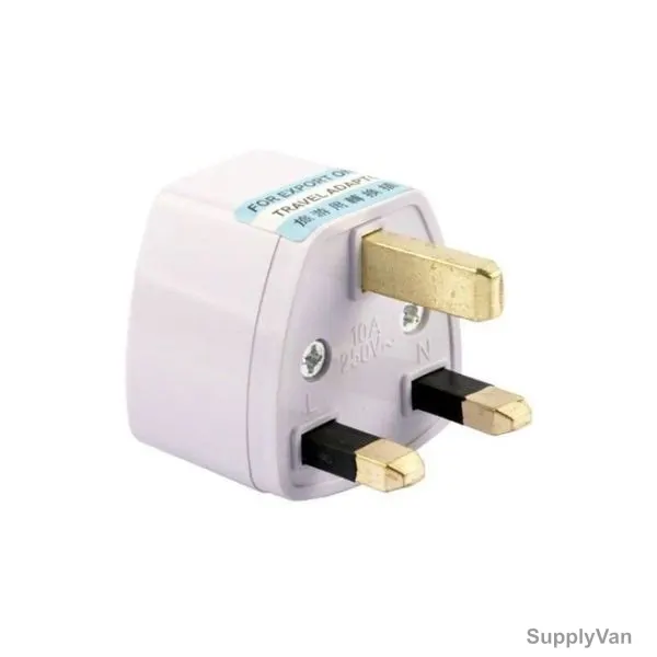 AC Power Plug Adapter, 3 Pin, 250V, 10A, White — image 1