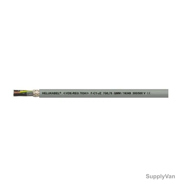Helukabel Unshielded Control Cable, F-CY-JZ 12G1-QMM, PVC, 12 Core, 1.0 SQ.MM, 100 Mtrs Length