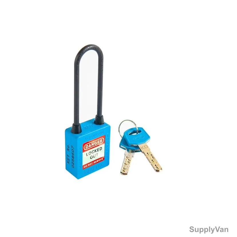 Loto-Lok Three Point Traceability Lockout Padlock, 3PTPBKDN80, Nylon, 40 x 5MM, Blue