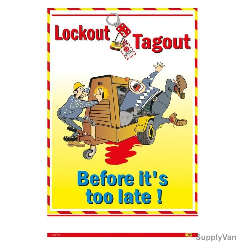 Loto-Lok Lockout Tagout Poster, LP-07, Vinyl, Vertical, 600 x 450MM
