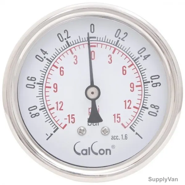 Calcon Pressure Gauge, CC10D, 63MM, 1/4 Inch, NPT, -1-1 Bar
