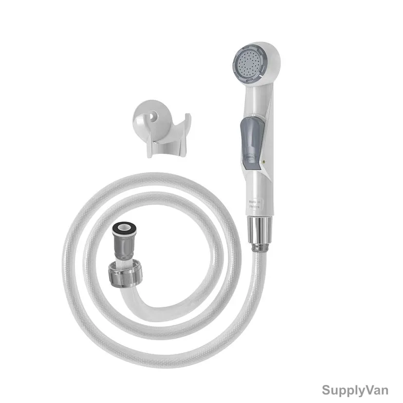 Mega Shut-Off Hand Shower With Braided Hose, 4028, Smart, ABS/PVC, 1/2 Inch Inlet Size, White