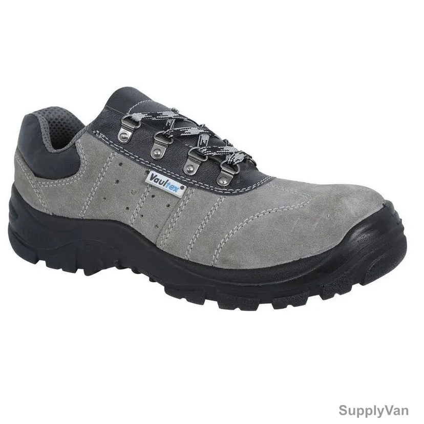 Vaultex Steel Toe Safety Shoes, PKC, Suede Leather, SBP, Size41, Grey