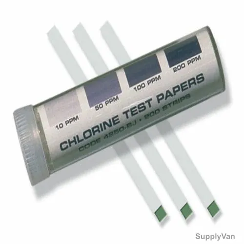 Lamotte Test Paper Strip, 4250-BJ, 200 ppm, White, 200 Strips/Vial