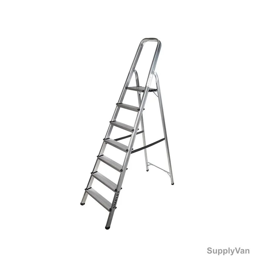 Stanley Step Ladder, SXLDAL-007, Aluminium, 7 Steps, 150 Kg Loading Capacity