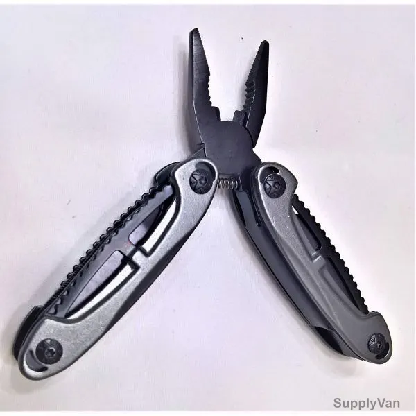 9-in-1 Multipurpose Travel Plier, Black and Silver