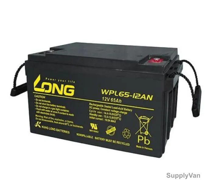 Long Valve Regulated Lead Acid Battery, WPL65-12AN, 12V, 65Ah