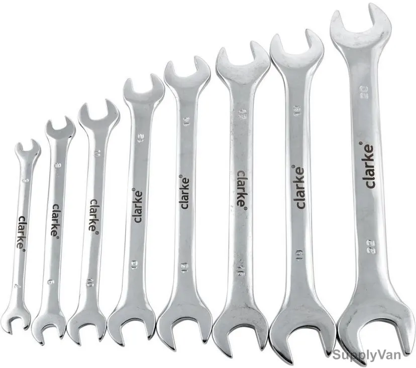 Clarke Double Open Spanner Set, OSS6-22C, 6-22MM, 8 Pcs/Set — image 1