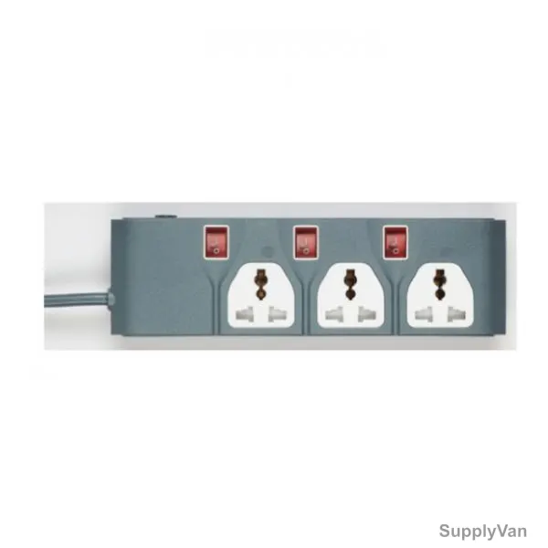 Olsenmark Extension Socket, OMES1727, 3 Way, 4 Mtrs, Blue