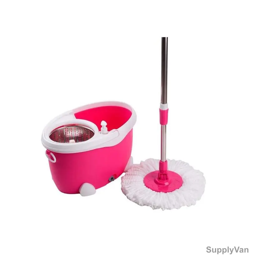 Spin Mop Bucket, MB10-1, Plastic, 25 Ltrs, Pink/White