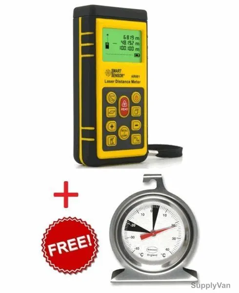Smart Sensor Laser Distance Meter AR881 Combo w/ Freezer Thermometer
