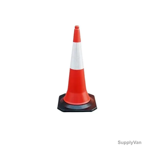 Road Safety Reflective Traffic Cone With PE Base, CH-10200, PPC, 100CM Height, 49CM x 49CM Base Size