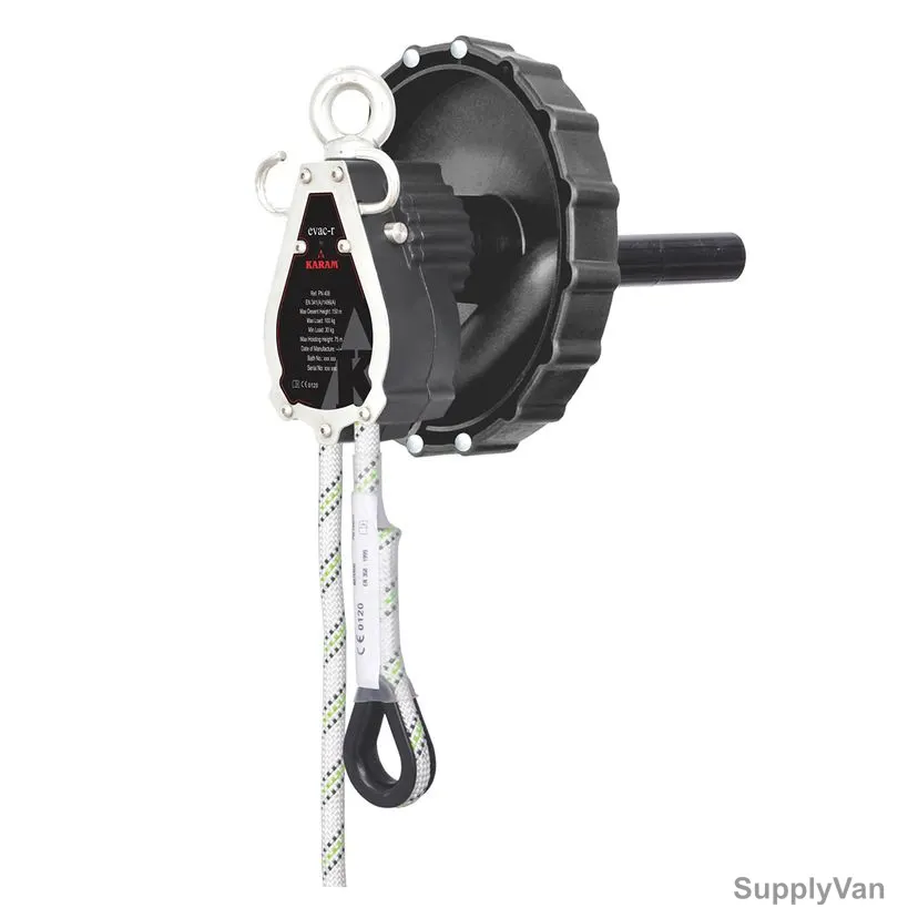 Karam Automatic Controlled EVAC-R Descent Device, PN-408N, Aluminium Alloy, 150 Mtrs Lifting Height x 100 Kg Lifting Capacity