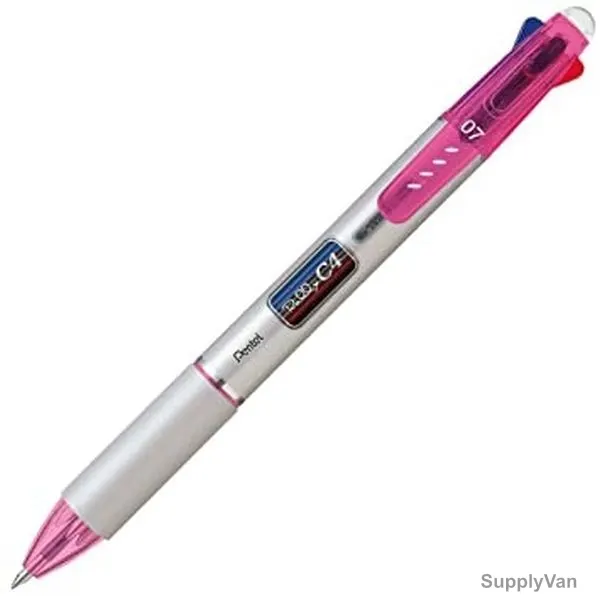 Pentel 4 In 1 Ball Point Pen, PE-BPC47P, 0.7MM Tip, Pink, 10 Pcs/Pack