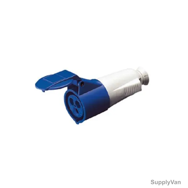 Gewiss Straight Connector, GW62004, IP44, 16A, 2P+E, Blue