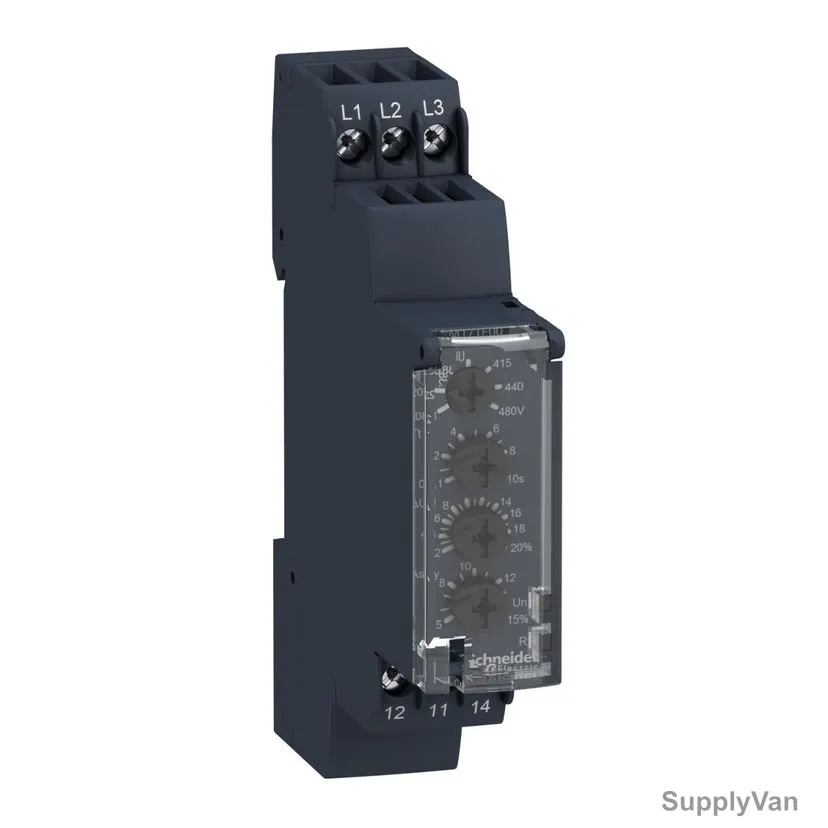Schneider Electric Multifunction 3-Phase Supply Control Relay, RM17-TE00, 5A, 1 CO, 208-480V