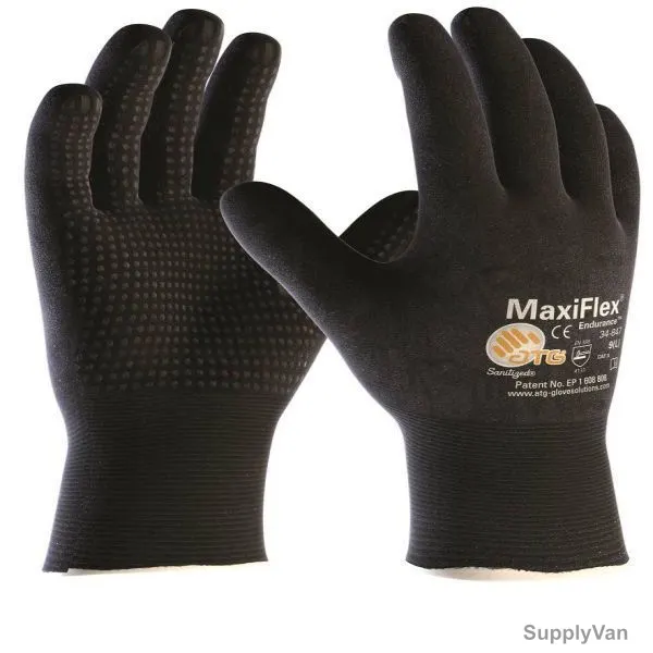 ATG Drivers Style Gloves, 34-847, MaxiFlex Endurance, L, Black