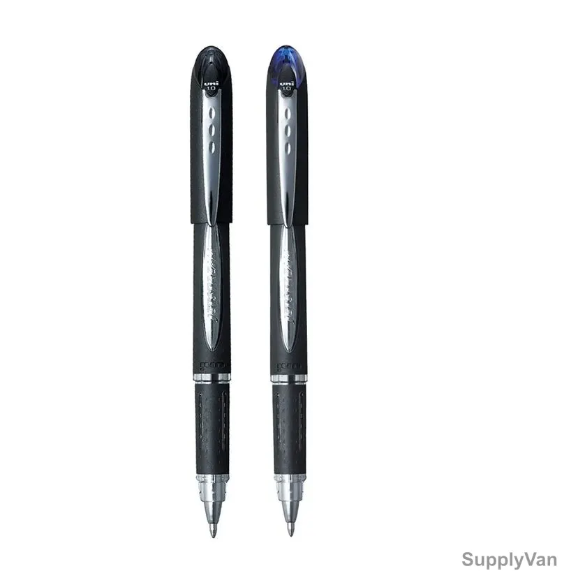 Uni-Ball Ball Point Pen, SX210-02BE-BK, Jetstream, 1.0MM Tip, Blue/Black, 2 Pcs/Set