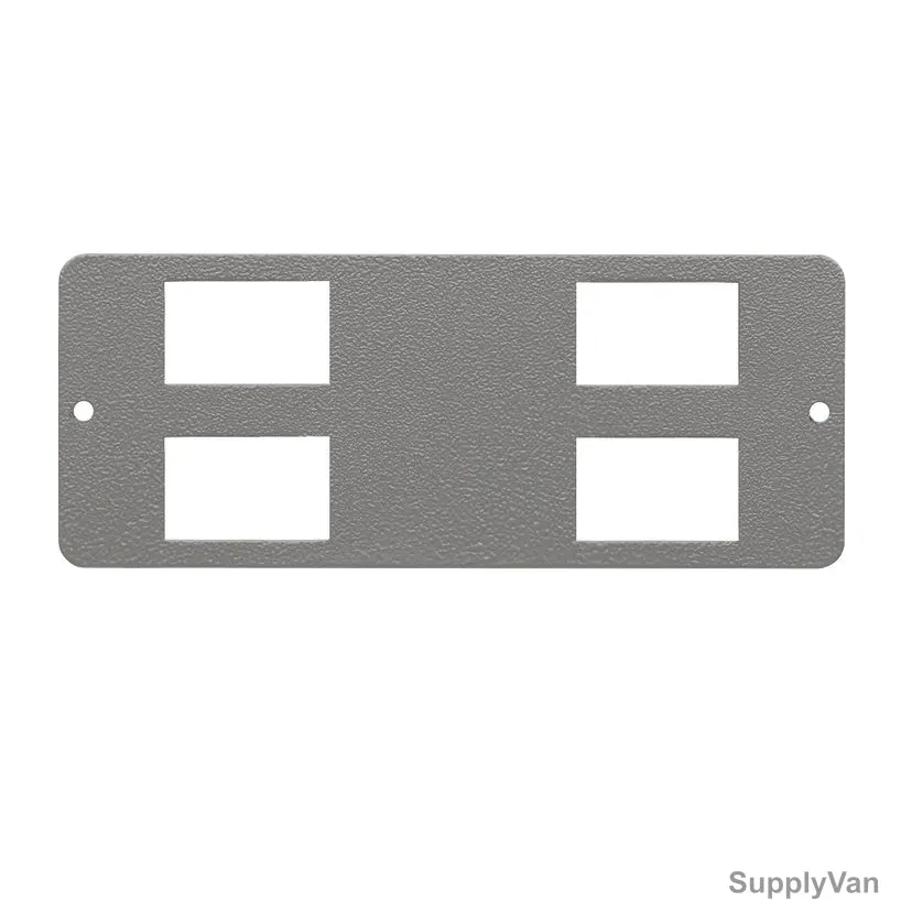 MK 4 x Unserviced Data & Module Plate for Floor Box, CXP20201, Pre-Galvanised Steel, Grey