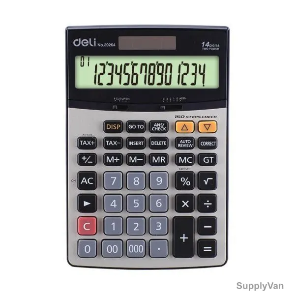 Deli Desktop Calculator, E39264, 14 Digits, Silver