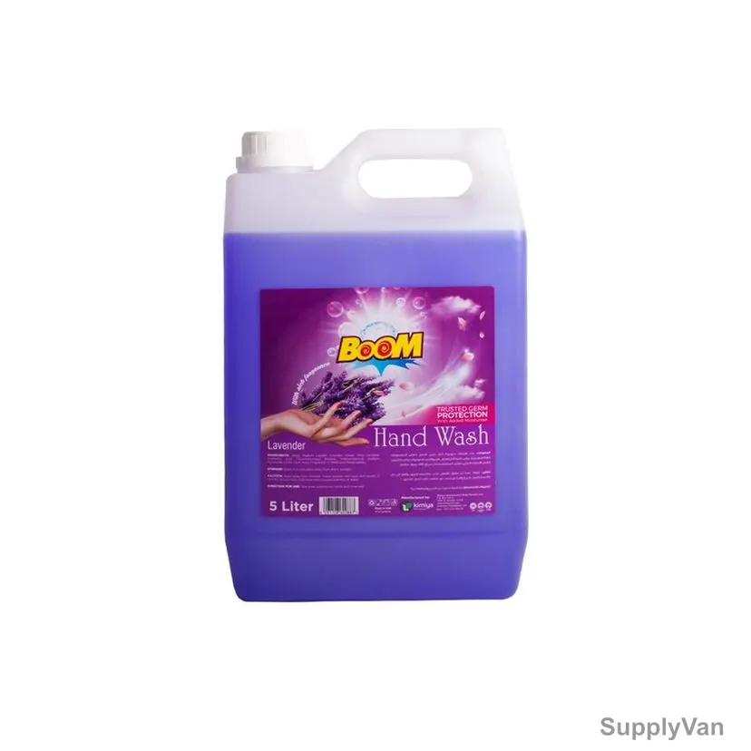 Boom Liquid Hand Wash, Lavender Fragrance, 5 Ltrs, 4 Pcs/Carton