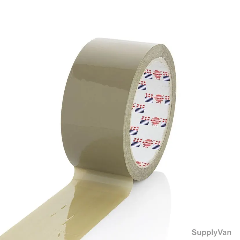 Asmaco Bopp Tape, Brown, 40 Micron, 4 Inch x 40 Yards, 36 Rolls/Carton